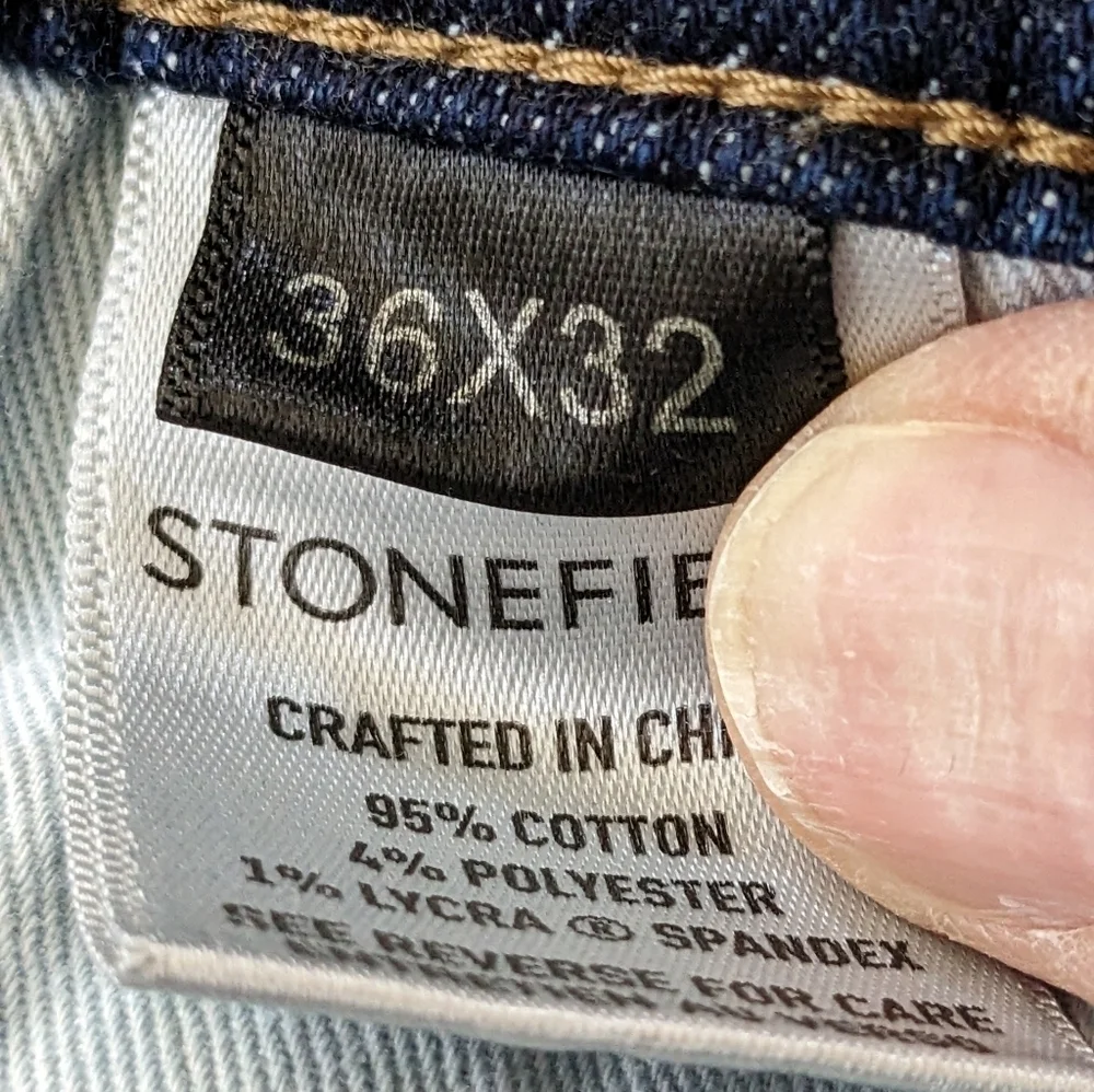 Stonefield Hallman Ultra Slim Fit Distressed Jeans, 38  X 31 waist Gorpcore